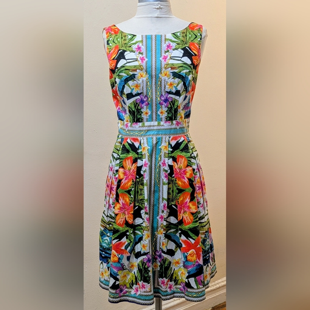 Maggy London Floral Fit & Flare Print Dress, Size 10